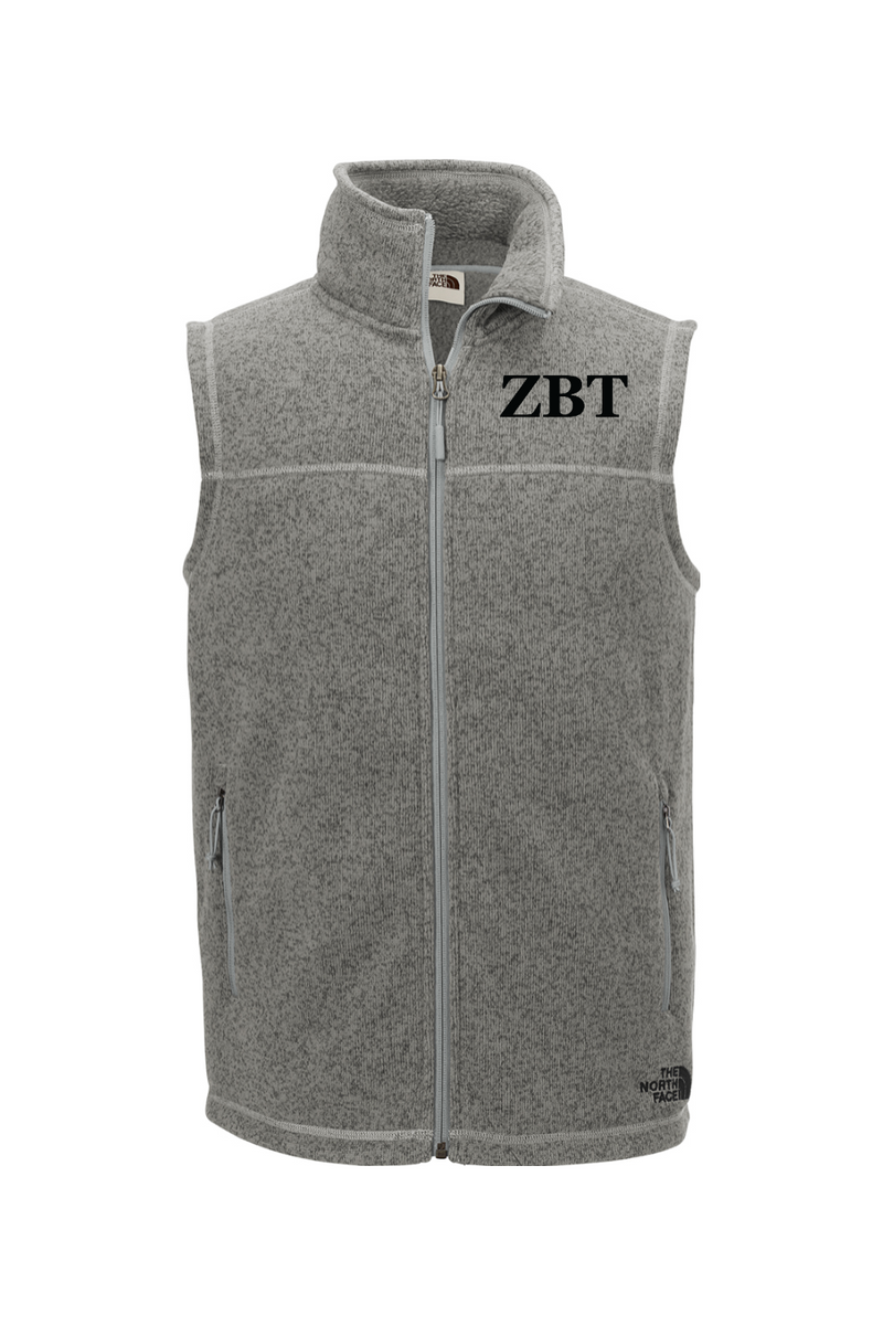Zeta Beta Tau - North Face Sweater Fleece Vest - Black Embroidered 