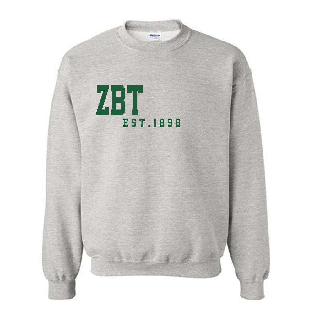 Zeta Beta Tau Green Collegiate Crewneck Sweatshirt