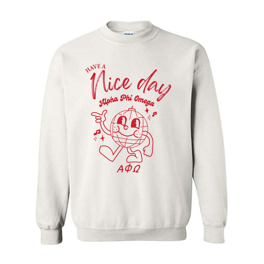 Alpha Phi Omega Have A Nice Day Crewneck Sweatshirt